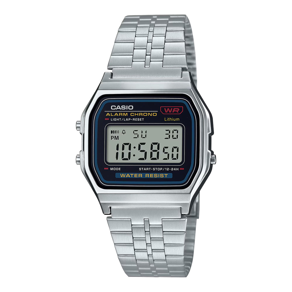 CASIO カシオ A159WA-N1 シルバー ブラック文字盤 デジタル メンズ 腕時計