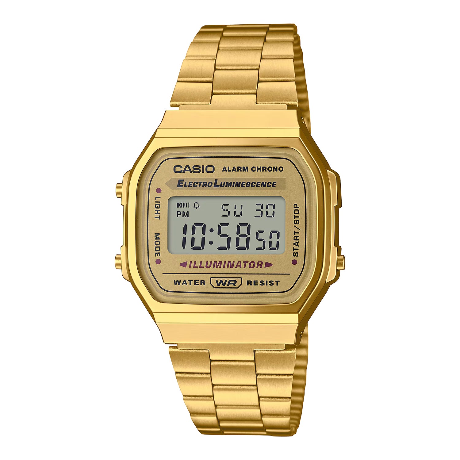 CASIO カシオ A168WG-9W ゴールド ゴールド文字盤 デジタル メンズ 腕時計