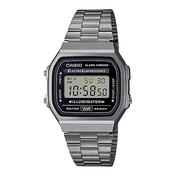CASIO カシオ A168WGG-1A ガンメタ ブラック文字盤 デジタル メンズ 腕時計