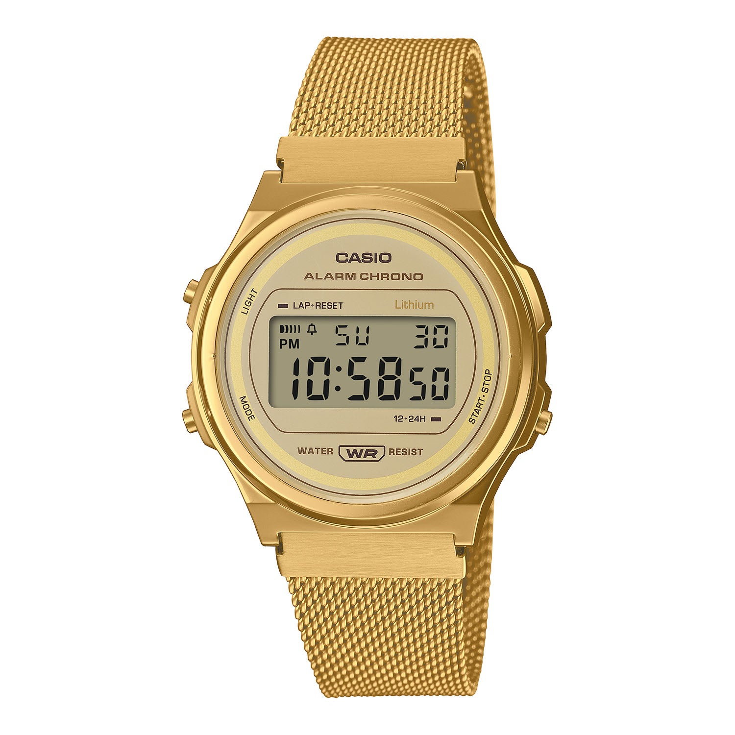 CASIO カシオ A171WEMG-9A ゴールド ベージュ文字盤 デジタル メンズ 腕時計 