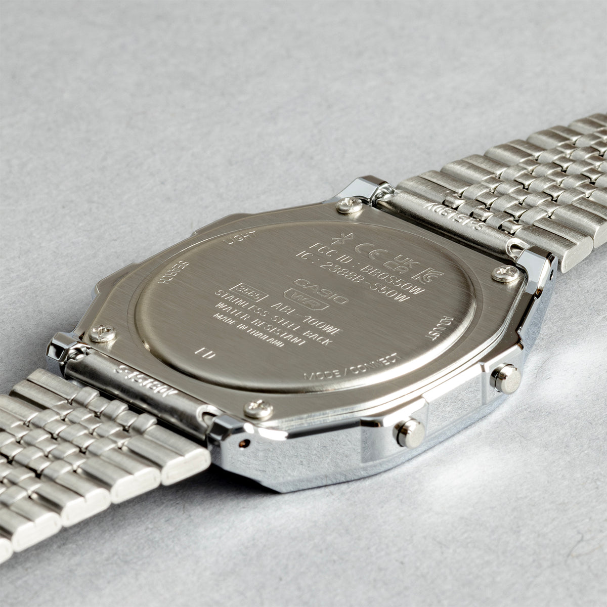 CASIO カシオ ABL-100WE-1A シルバー ブラック文字盤 デジタル メンズ 腕時計 ケースバック