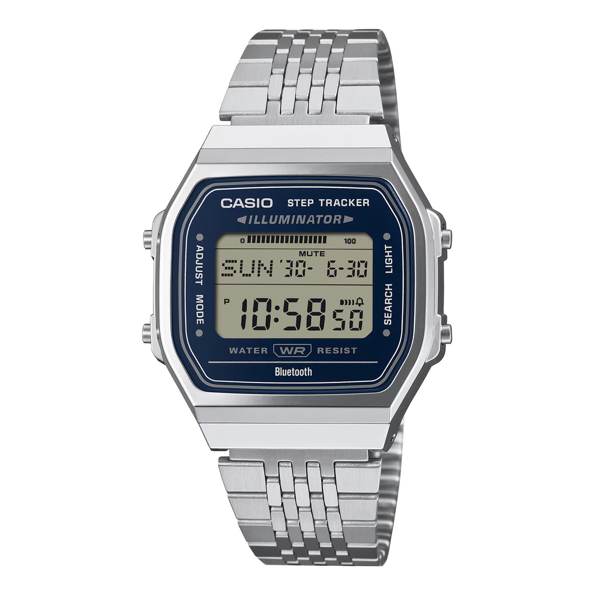 CASIO カシオ ABL-100WE-2A シルバー ネイビー文字盤 デジタル メンズ 腕時計