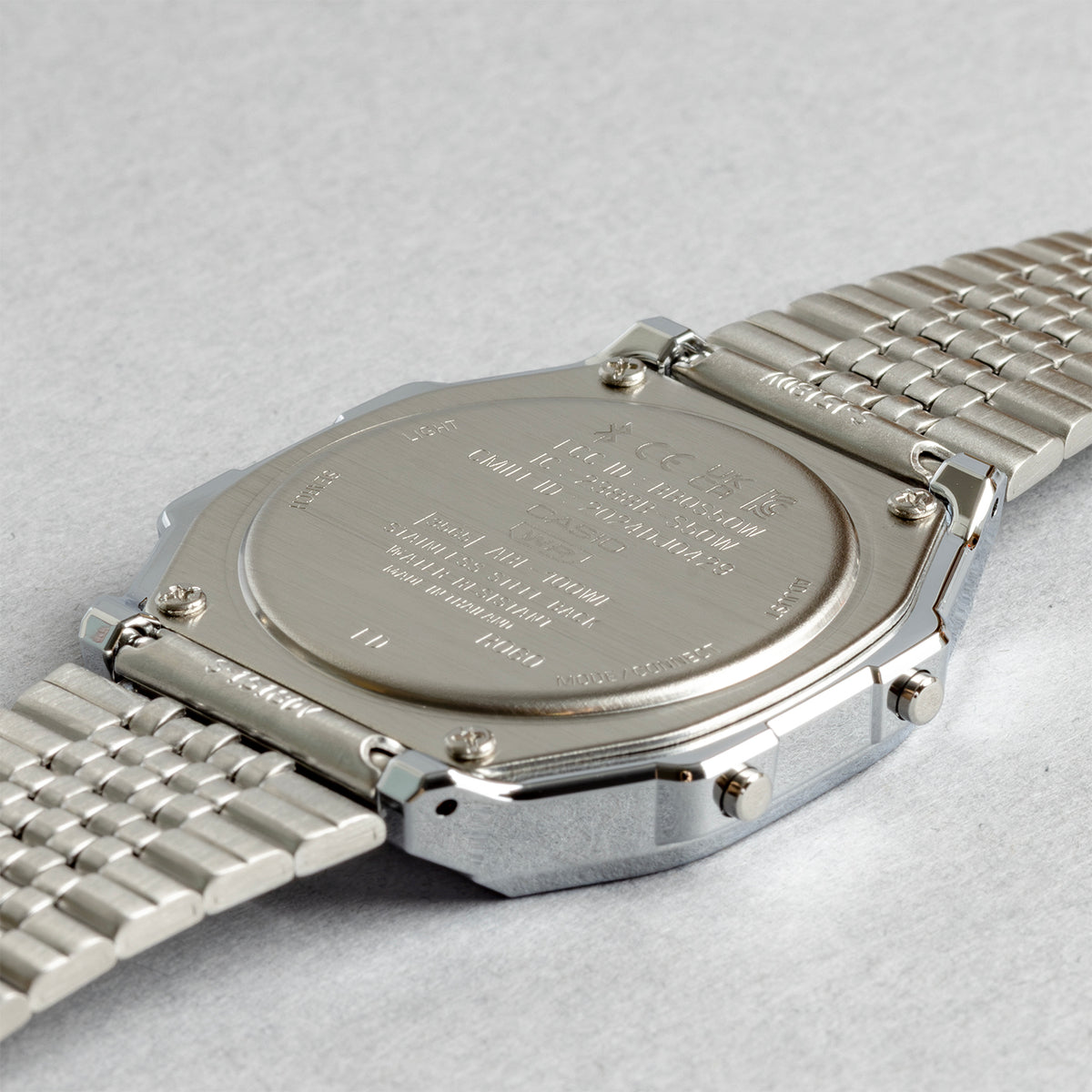 CASIO カシオ ABL-100WE-2A シルバー ネイビー文字盤 デジタル メンズ 腕時計 ケースバック