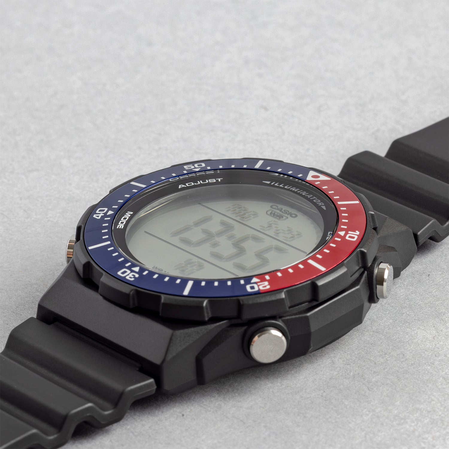 CASIO カシオ AE-1700H-1A2 ブラック ブルー文字盤 デジタル メンズ 腕時計 斜め