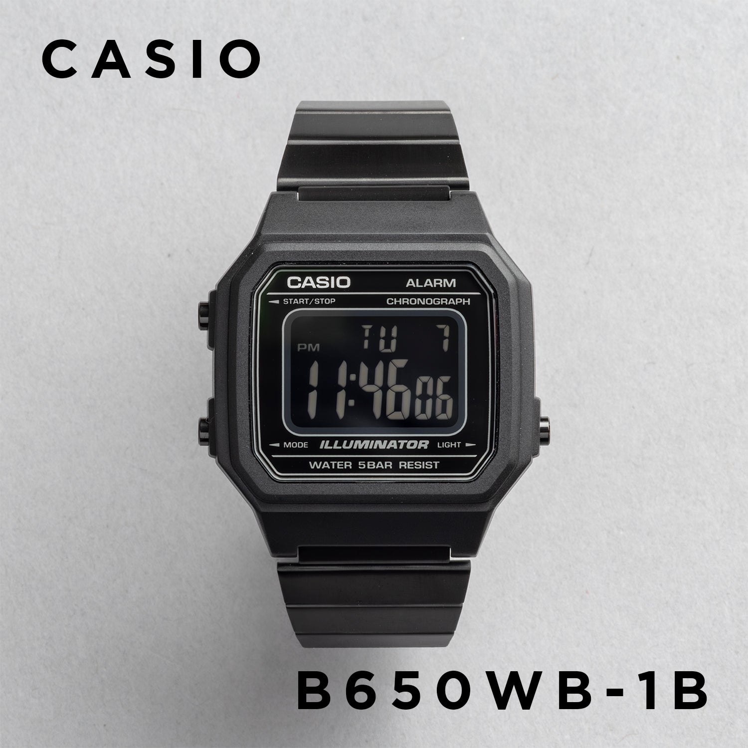 CASIO カシオ B650WB-1B ブラック ブラック文字盤 デジタル メンズ 腕時計