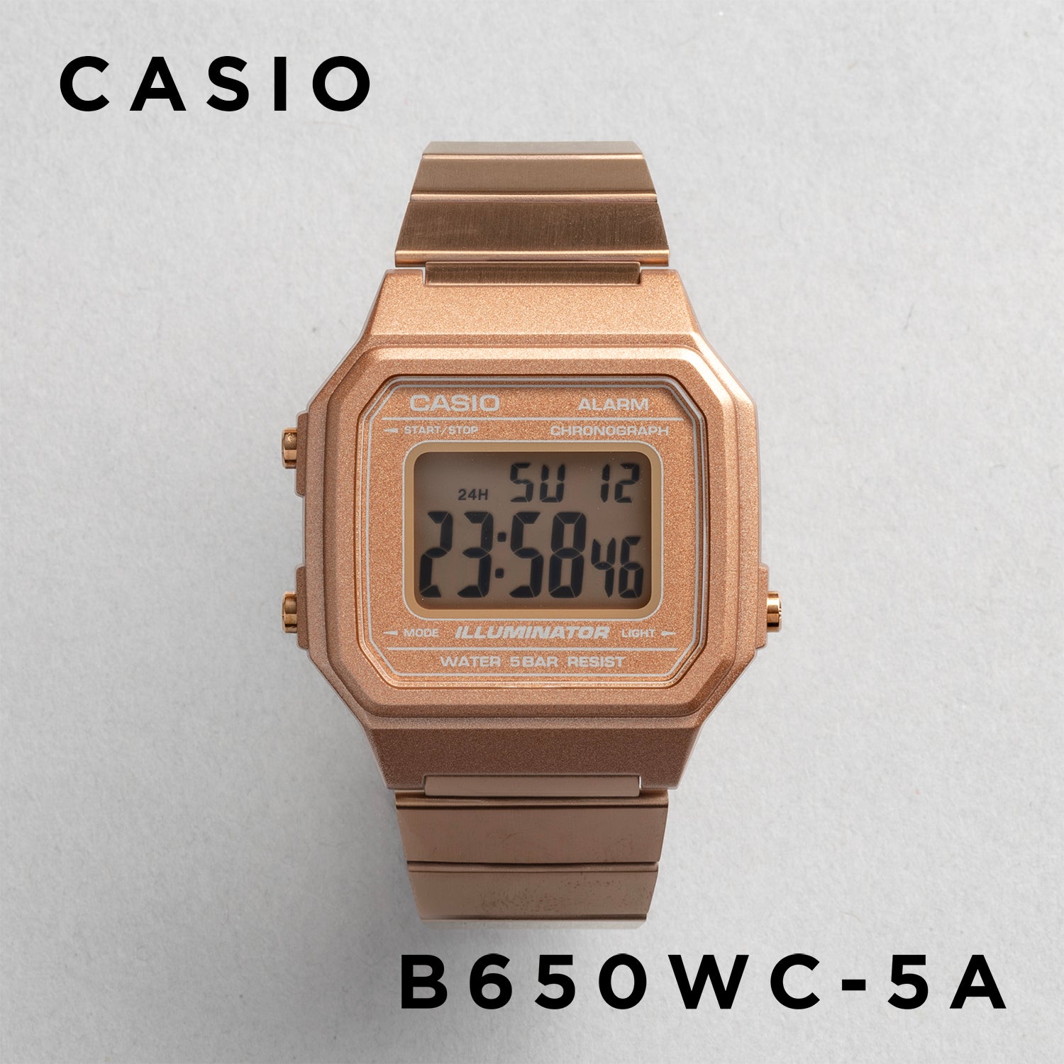 CASIO カシオ B650WC-5A ローズゴールド ローズゴールド文字盤 デジタル メンズ 腕時計