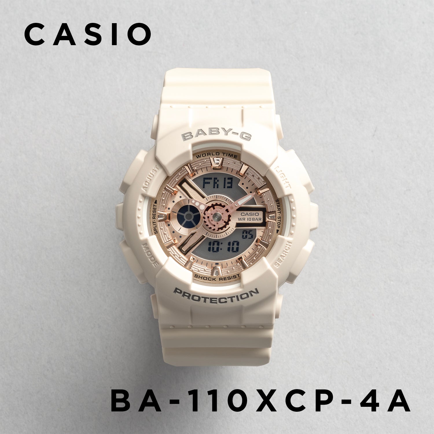 CASIO カシオ BA-110XCP-4A ピンク ピンク文字盤 アナデジ BABY-G レディース 腕時計 正面