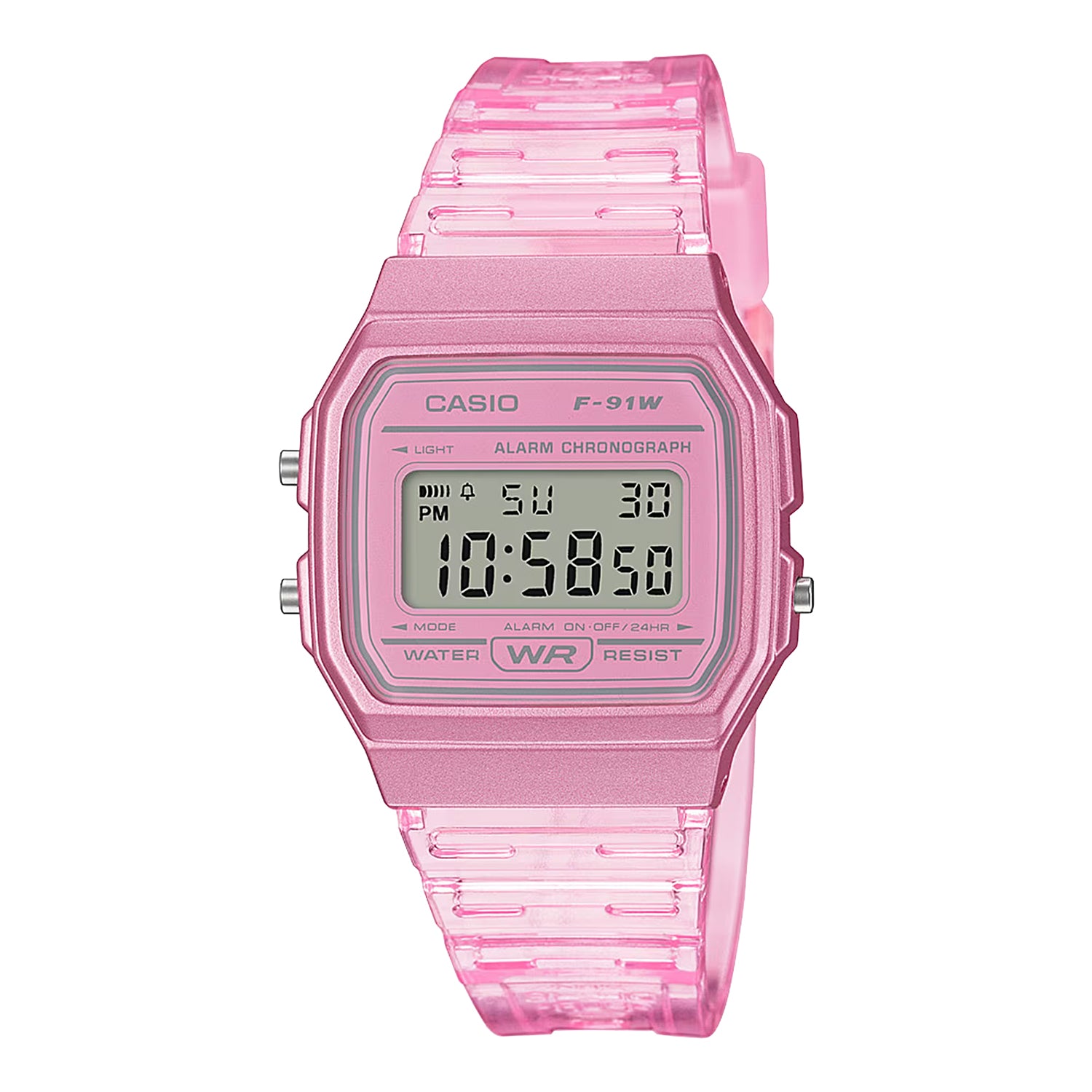 CASIO カシオ F-91WS-4 ピンク ピンク文字盤 デジタル メンズ 腕時計