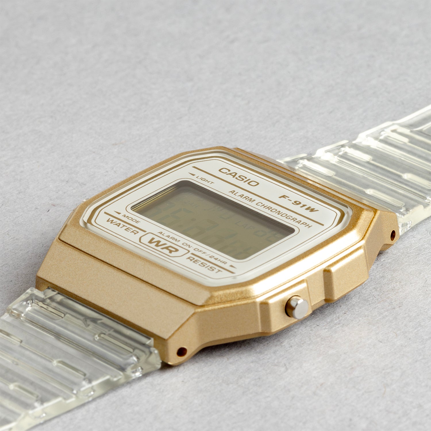 CASIO カシオ F-91WS-7A2 ホワイト ホワイト文字盤 デジタル メンズ 腕時計 斜め