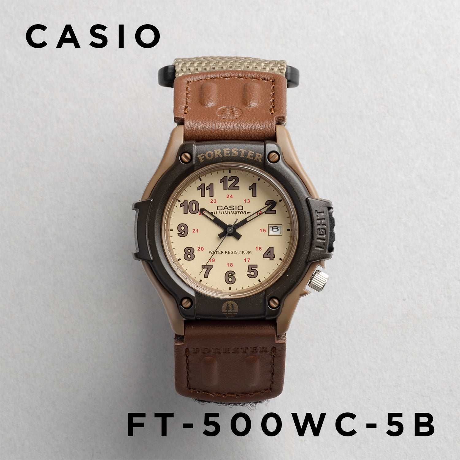 CASIO カシオ FT-500WC-5B ブラウン ベージュ文字盤 アナログ メンズ 腕時計