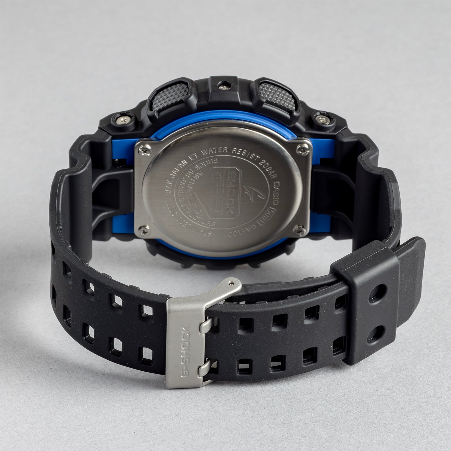 CASIO カシオ GA-100-1A2 ブラック ブルー文字盤 アナデジ メンズ 腕時計 ベルト