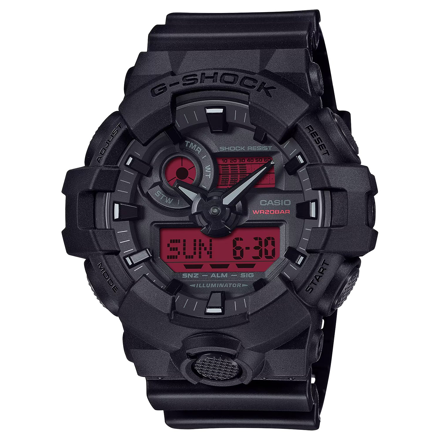 CASIO カシオ GA-700BBR-1A ブラック レッド文字盤 アナデジ G-SHOCK メンズ 腕時計