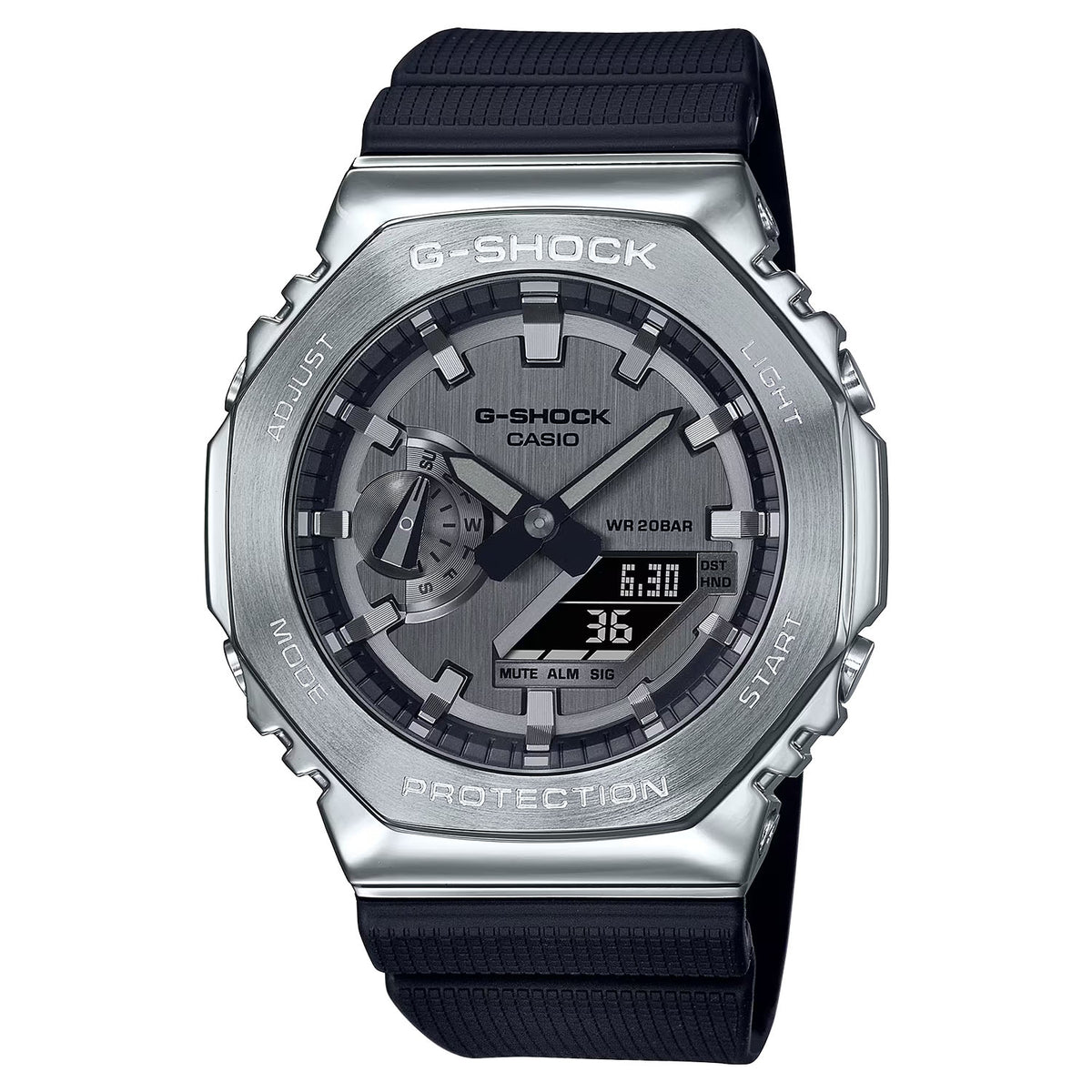 CASIO カシオ GM-2100-1A ブラック シルバー文字盤 アナデジ G-SHOCK メンズ 腕時計