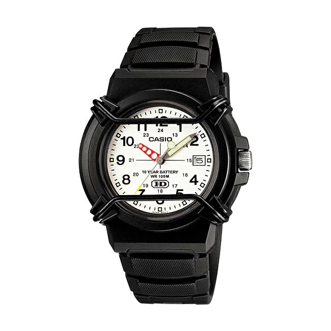 CASIO カシオ HDA-600B-7B ブラック ホワイト文字盤 アナログ メンズ 腕時計
