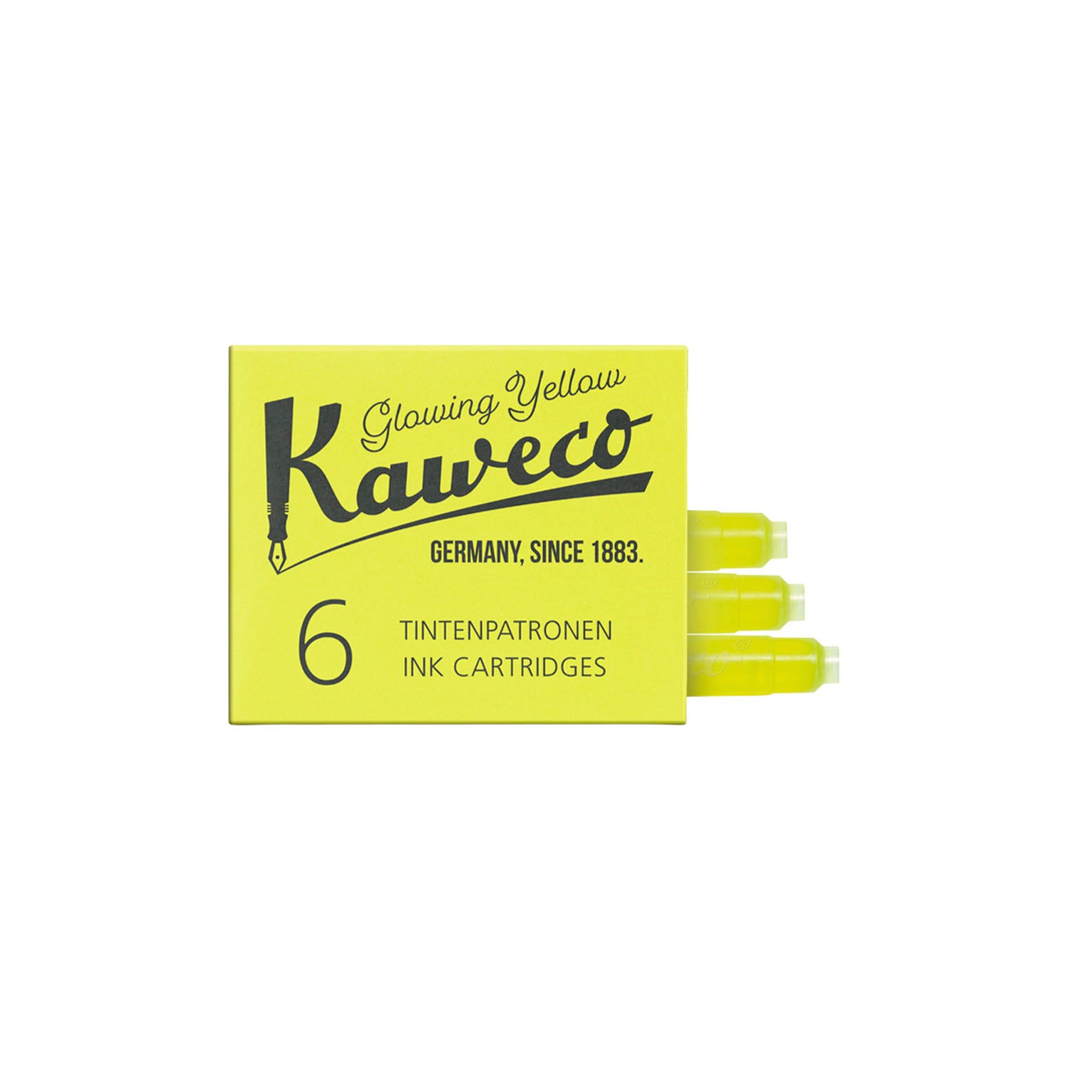 KAWECO カヴェコ インクカートリッジ6本入り グローイングイエロー インクカートリッジ 筆記具