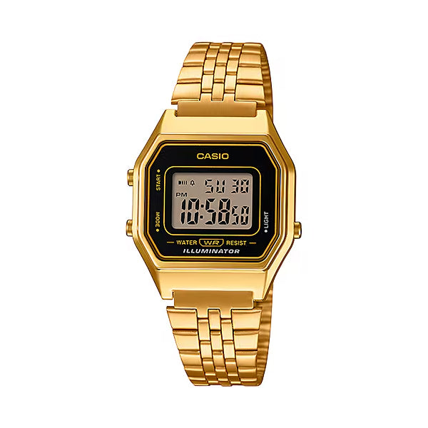 CASIO カシオ LA680WGA-1 ゴールド ブラック文字盤 デジタル レディース 腕時計