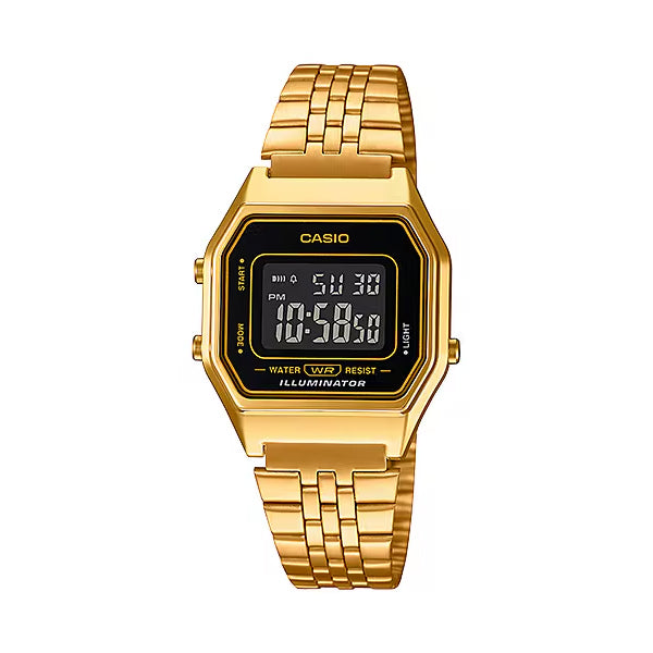 CASIO カシオ LA680WGA-1B ゴールド ブラック文字盤 デジタル レディース 腕時計