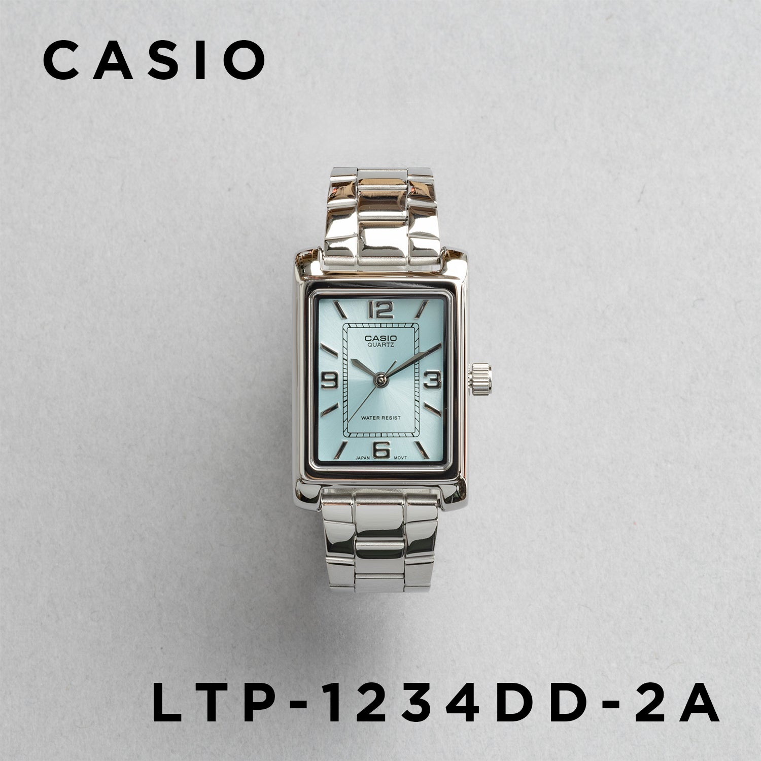 CASIO カシオ LTP-1234DD-2A シルバー ブルー文字盤 アナログ レディース 腕時計 正面