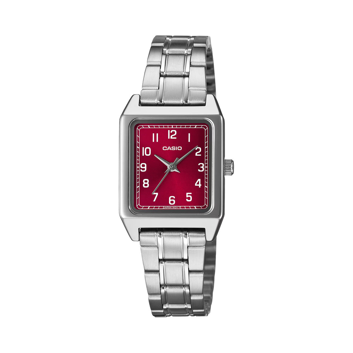 CASIO カシオ LTP-B150DA-4B シルバー レッド文字盤 アナログ レディース 腕時計 