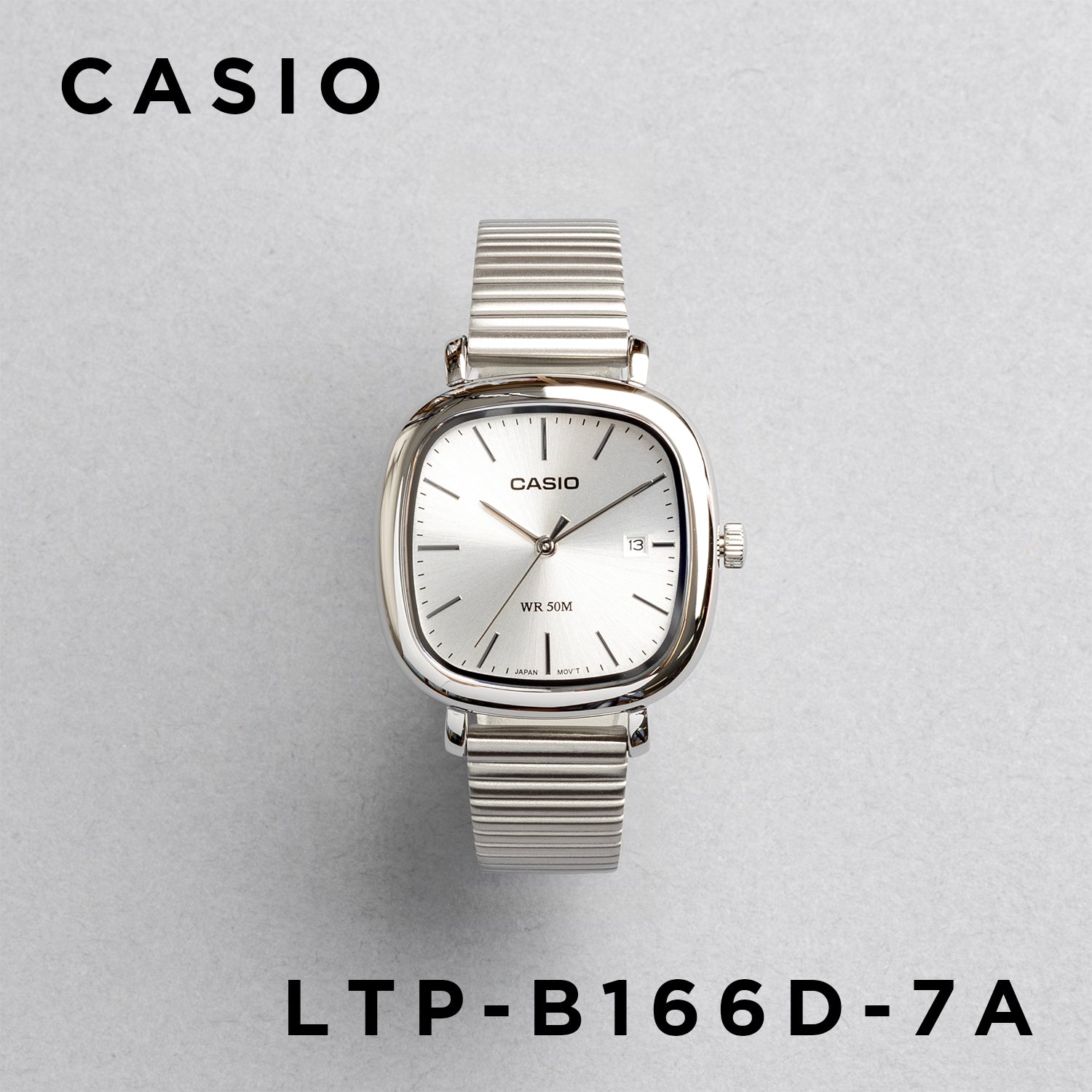 CASIO カシオ LTP-B166D-7A シルバー シルバー文字盤 アナログ レディース 腕時計 正面