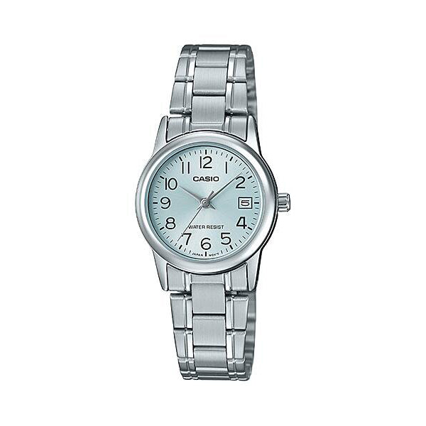 CASIO カシオ LTP-V002D-2B シルバー ライトブルー文字盤 アナログ レディース 腕時計