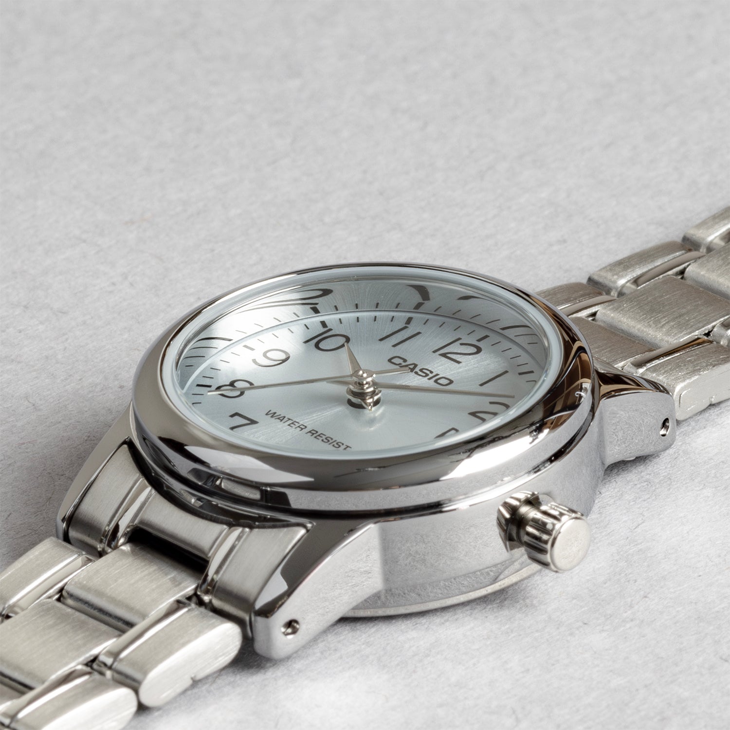 CASIO カシオ LTP-V002D-2B シルバー ライトブルー文字盤 アナログ レディース 腕時計 斜め