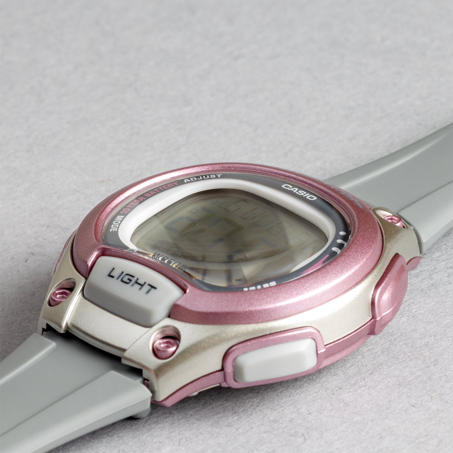 CASIO カシオ LW-203-8A グレー ピンク文字盤 デジタル レディース 腕時計 斜め