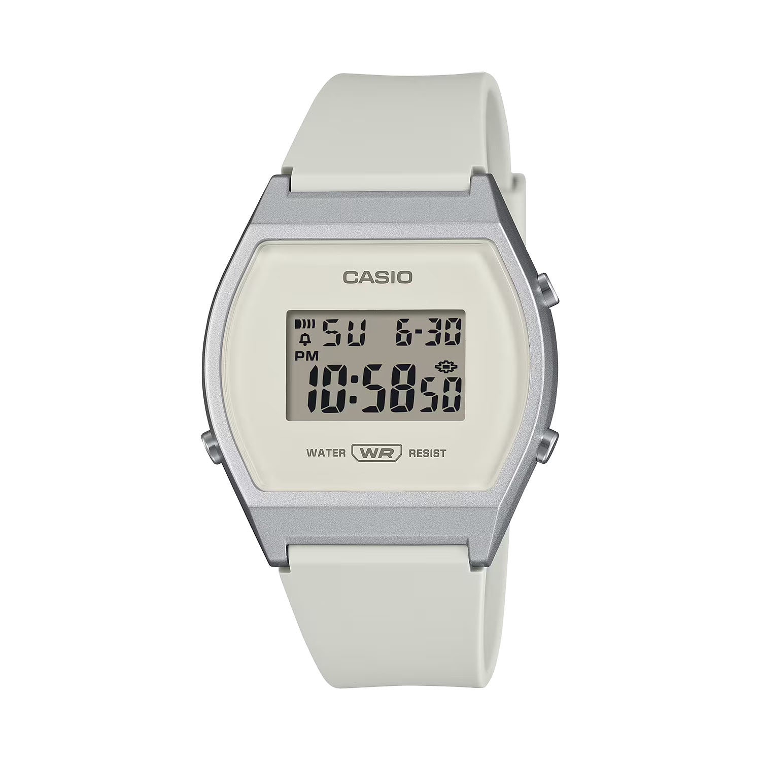 CASIO カシオ LW-204-7A ホワイト ベージュ文字盤 デジタル レディース 腕時計