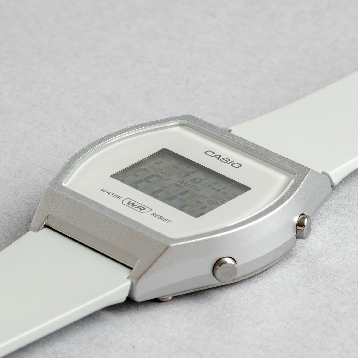 CASIO カシオ LW-204-7A グレー ホワイト文字盤 デジタル レディース 腕時計 斜め