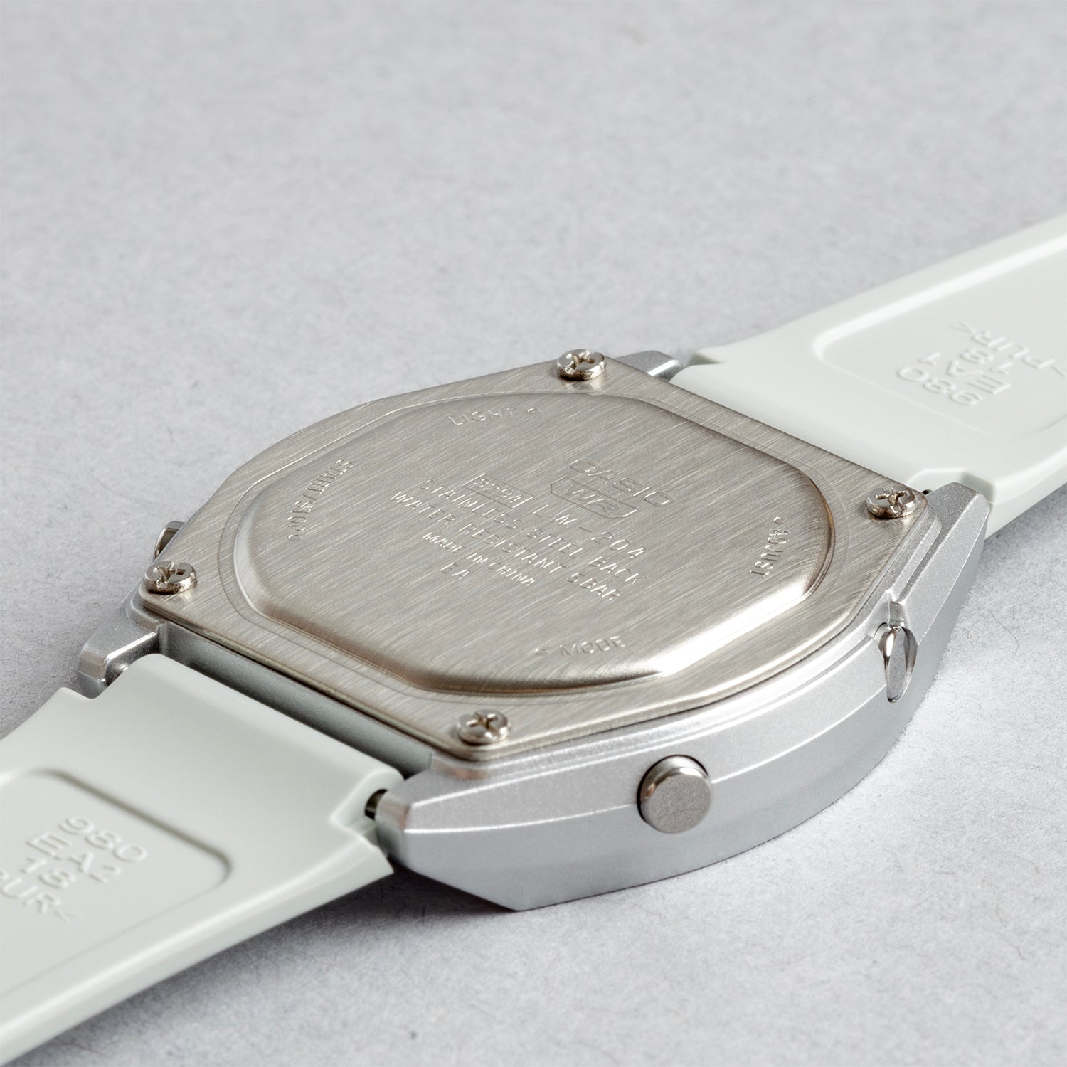 CASIO カシオ LW-204-7A グレー ホワイト文字盤 デジタル レディース 腕時計 ケースバック