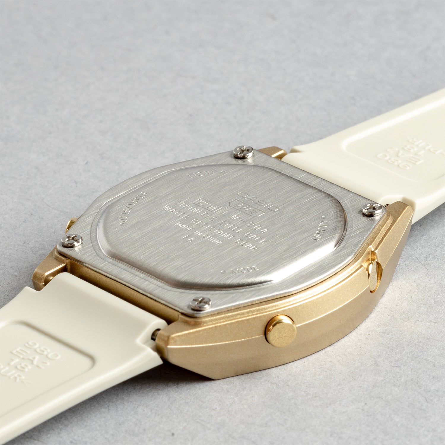 CASIO カシオ LW-204-9A ベージュ ホワイト文字盤 デジタル レディース 腕時計 ケースバック