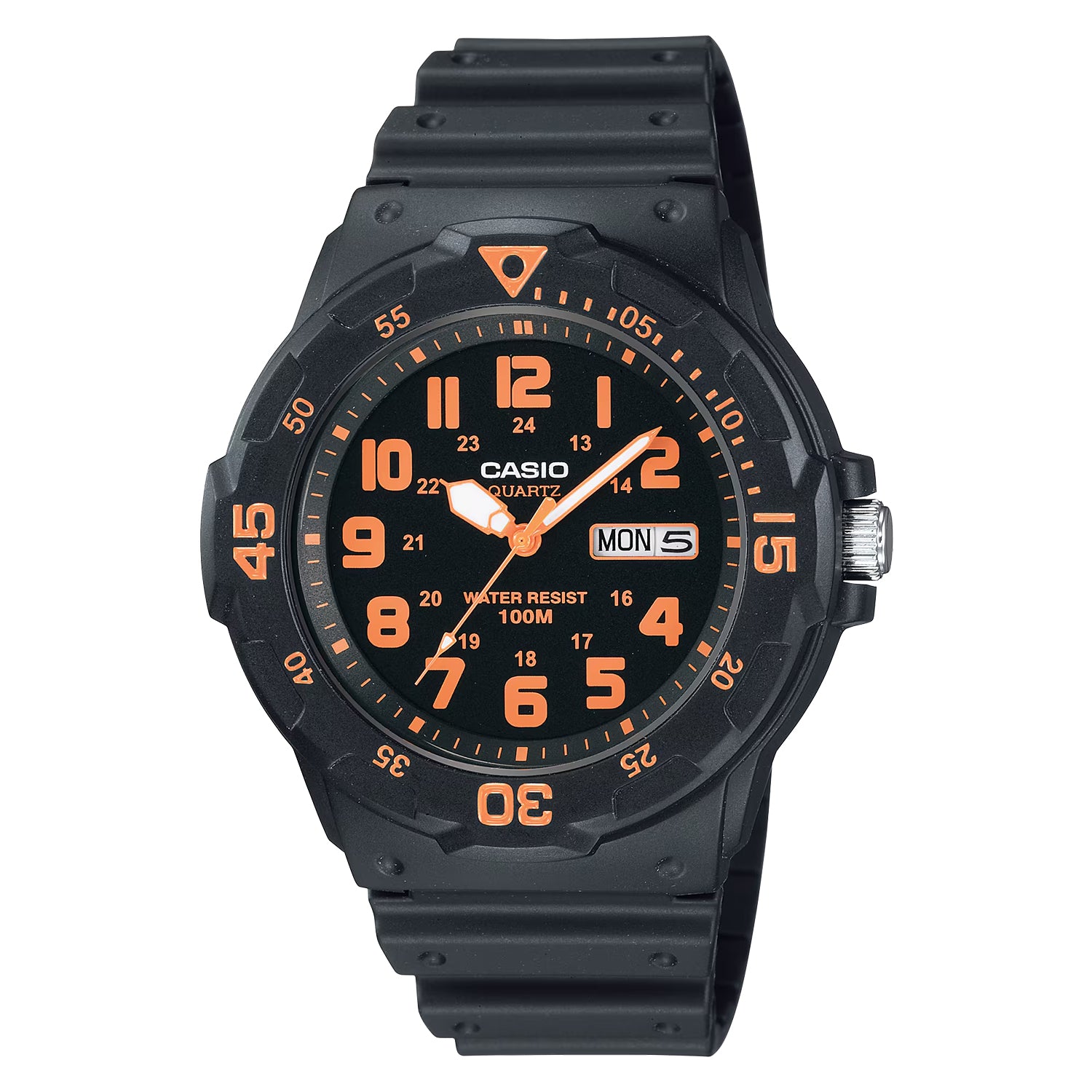 CASIO カシオ MRW-200H-4B ブラック オレンジ文字盤 アナログ メンズ 腕時計