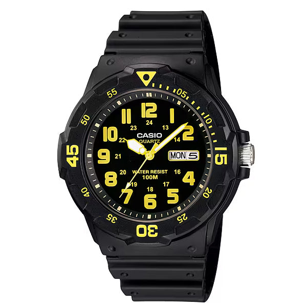 CASIO カシオ MRW-200H-9B ブラック イエロー文字盤 アナログ メンズ 腕時計