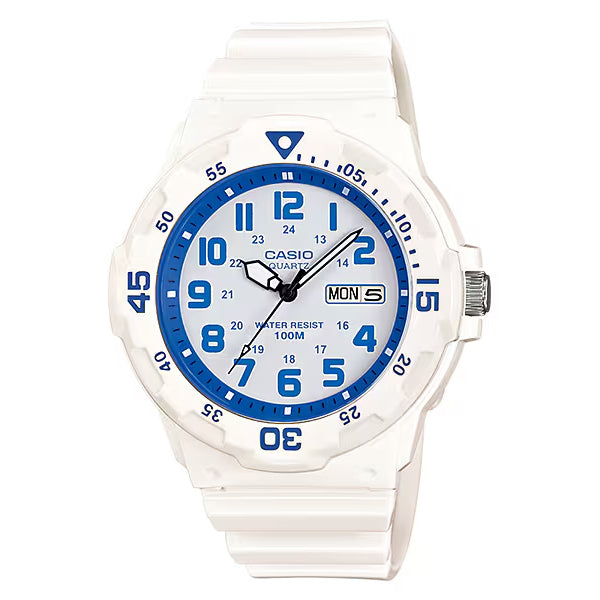 CASIO カシオ MRW-200HC-7B2 ホワイト ホワイト×ブルー文字盤 アナログ メンズ 腕時計