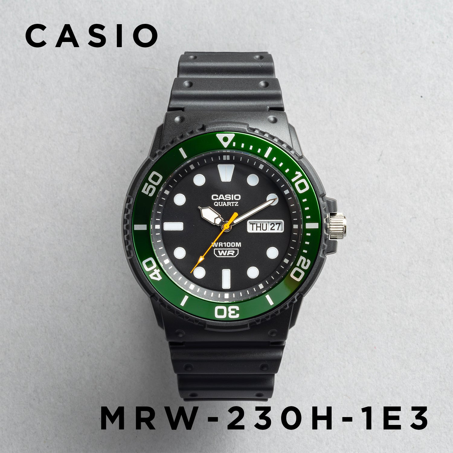 CASIO カシオ MRW-230H-1E3 ブラック ブラック文字盤 アナログ メンズ 腕時計 正面