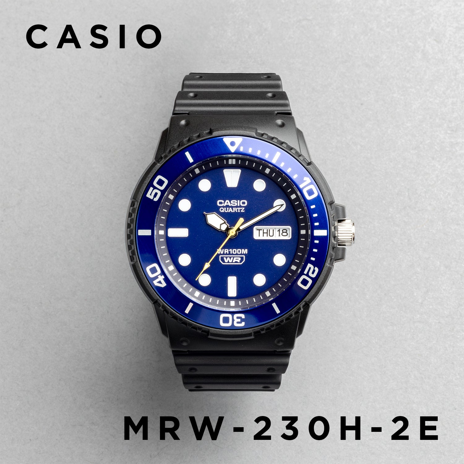 CASIO カシオ MRW-230H-2E ブラック ネイビー文字盤 アナログ メンズ 腕時計 正面