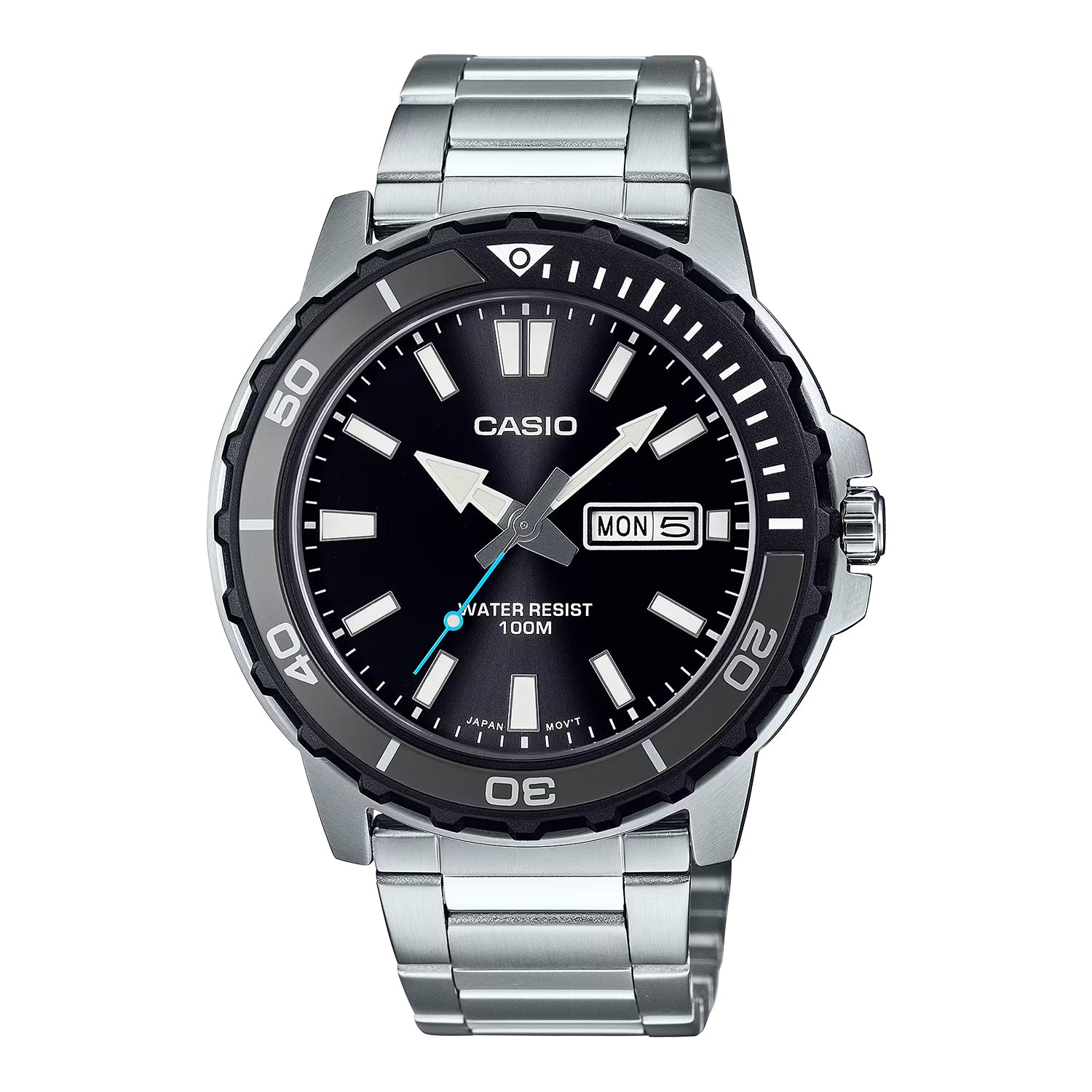 CASIO カシオ MTD-125D-1A3 シルバー ブラック文字盤 アナログ メンズ 腕時計