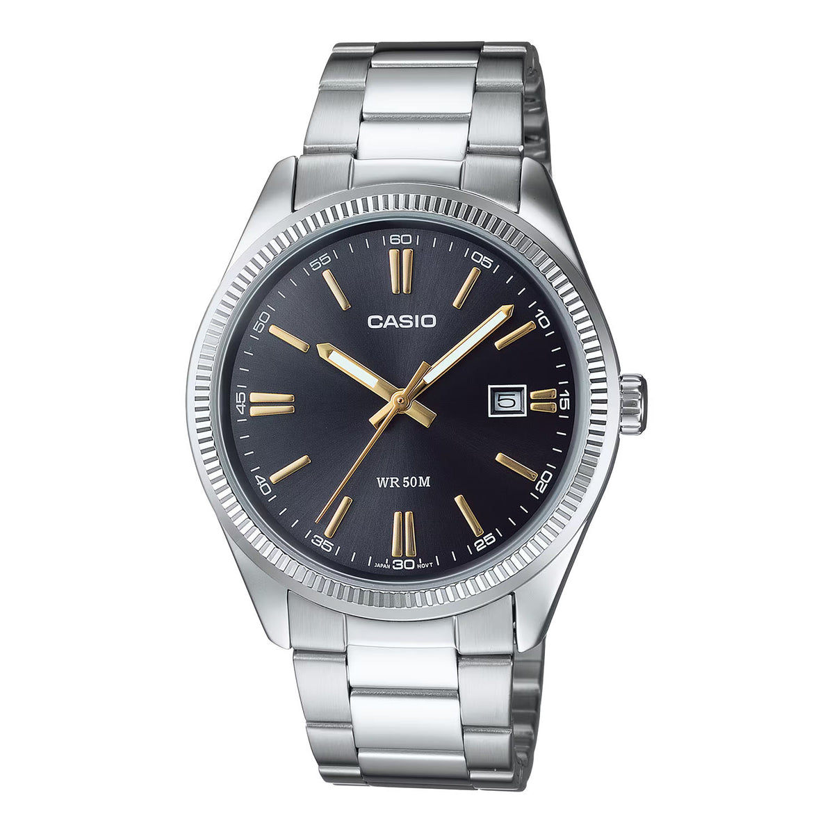 CASIO カシオ MTP-1302D-1A2 シルバー ブラック文字盤 アナログ メンズ 腕時計
