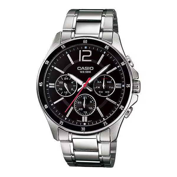 CASIO カシオ MTP-1374D-1A シルバー ブラック文字盤 アナログ メンズ 腕時計