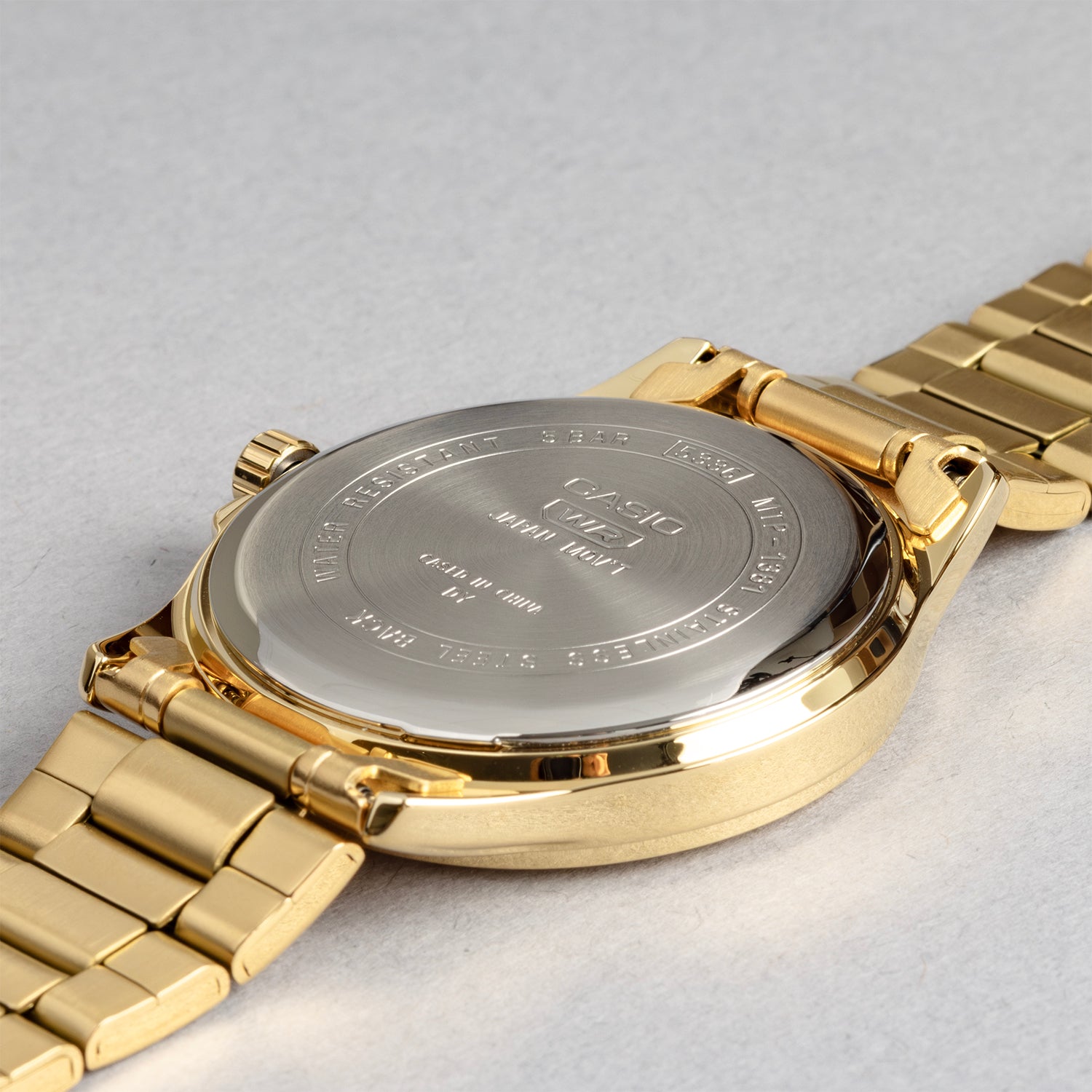 CASIO カシオ MTP-1381GD-7A ゴールド ホワイト文字盤 アナログ メンズ 腕時計 ケースバック