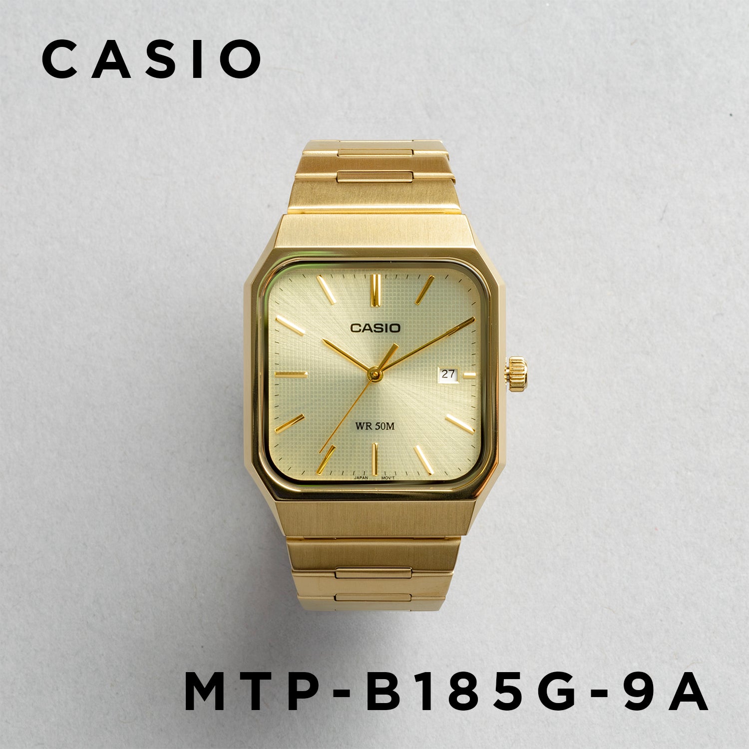 CASIO カシオ MTP-B185G-9A ゴールド ゴールド文字盤 アナログ メンズ 腕時計 正面