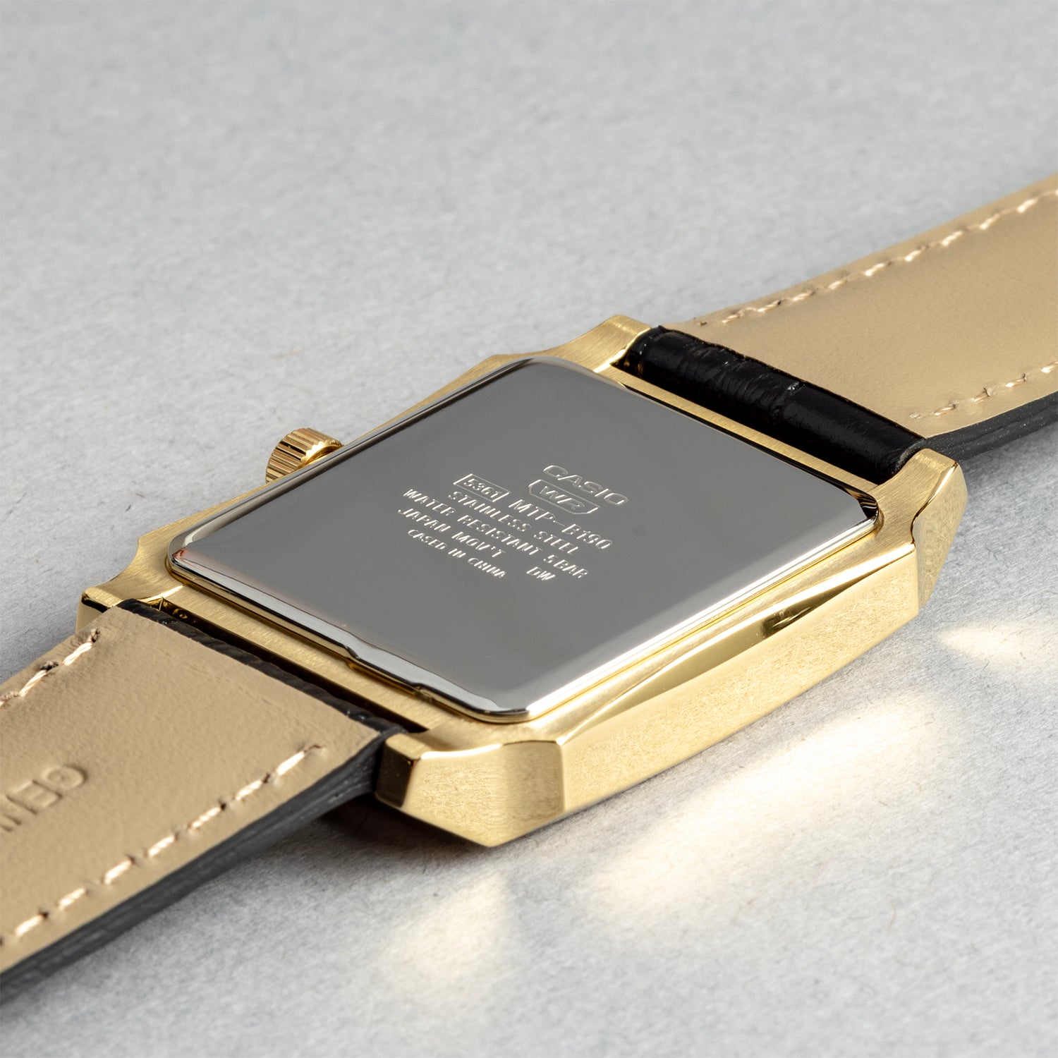 CASIO カシオ MTP-B190GL-7B ブラック ホワイト文字盤 アナログ メンズ 腕時計  ケースバック