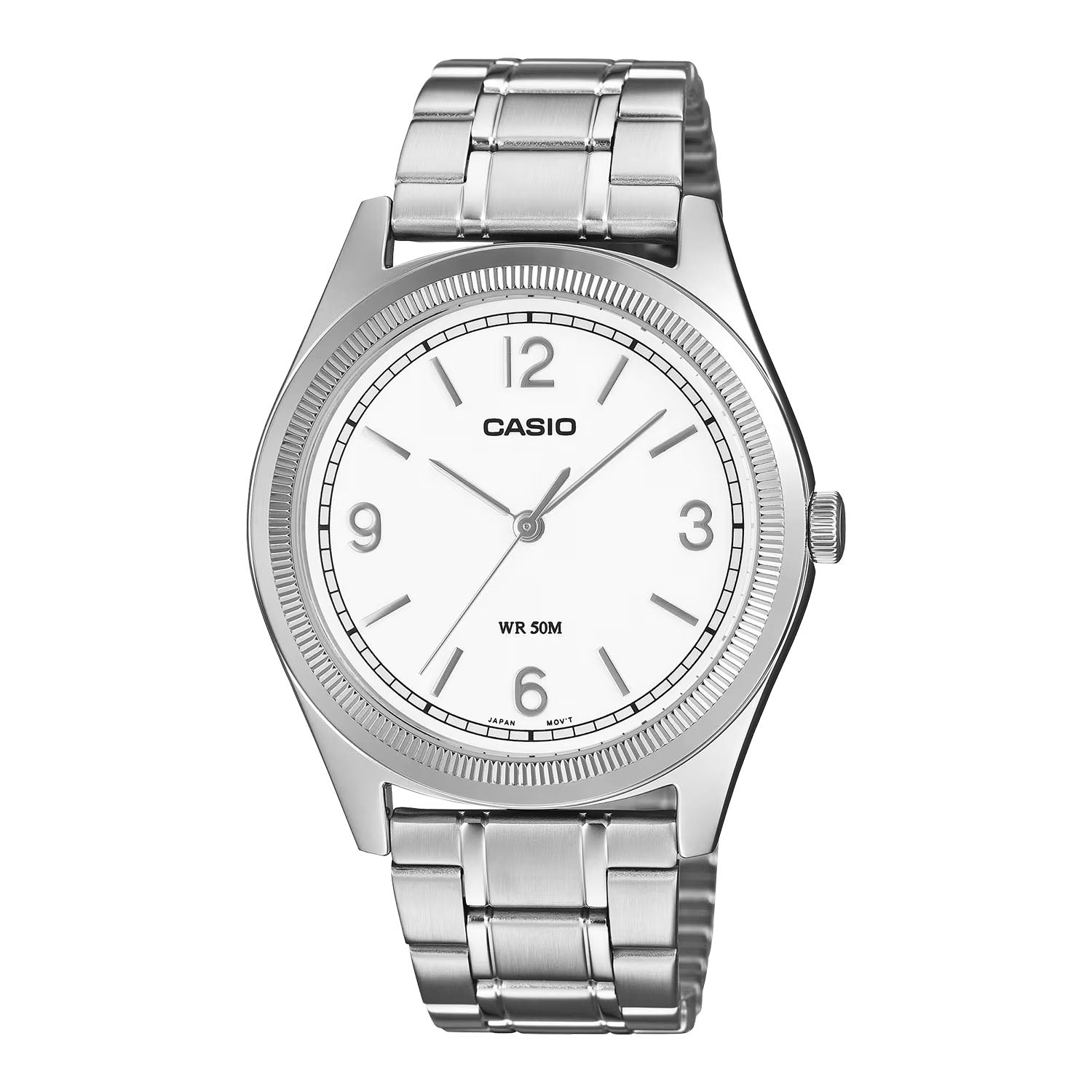CASIO カシオ MTP-B210D-7Aシルバー ホワイト文字盤 アナログ メンズ 腕時計