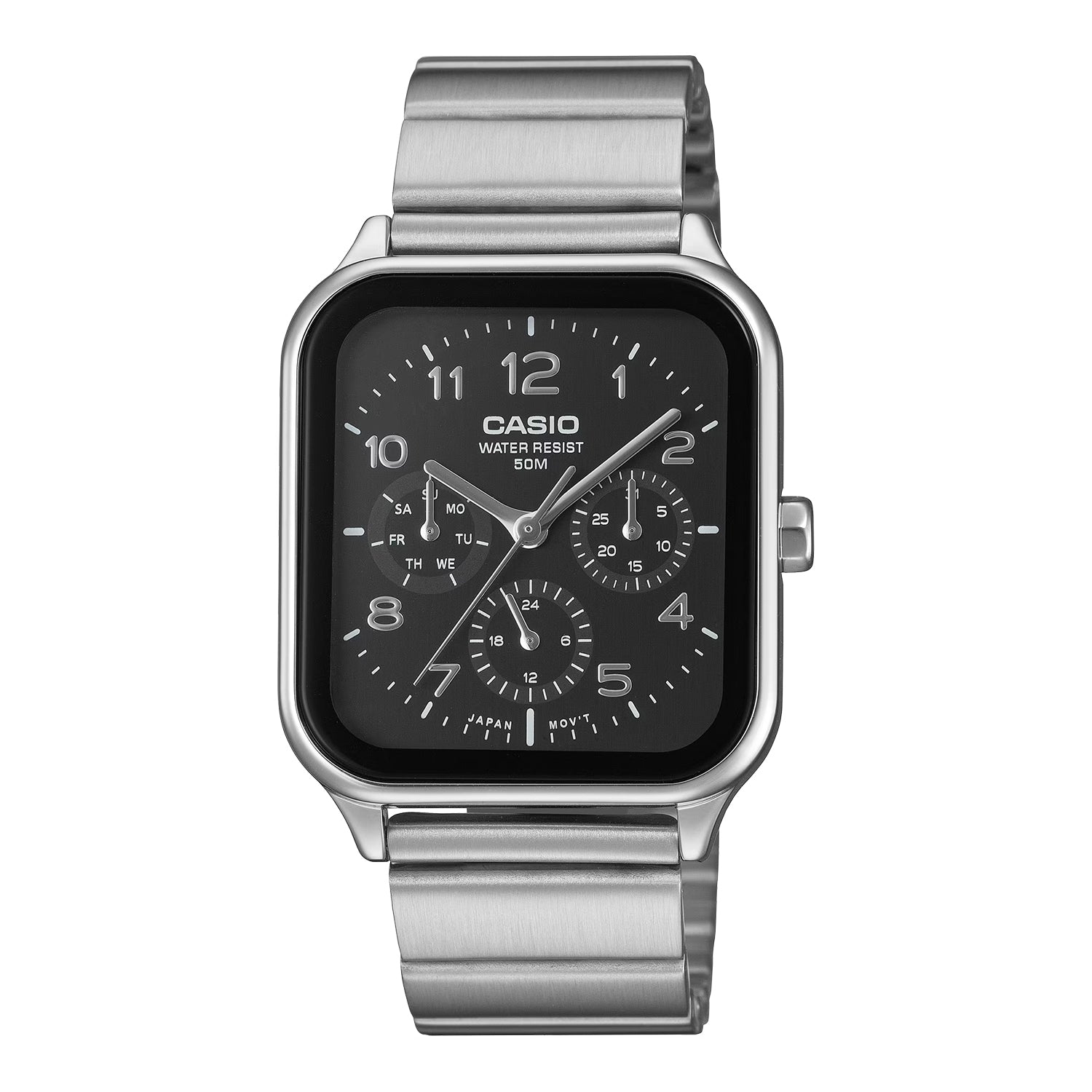 CASIO カシオ MTP-M306D-1A シルバー ブラック文字盤 アナログ メンズ 腕時計
