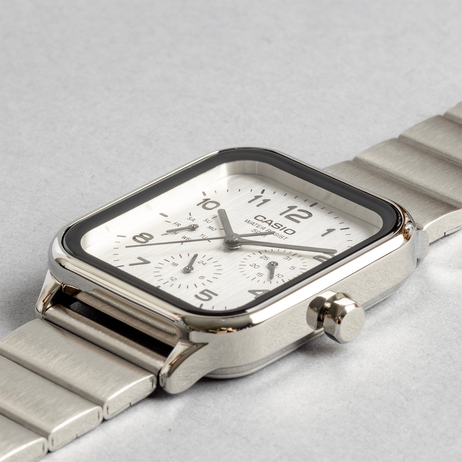 CASIO カシオ MTP-M306D-7A シルバー シルバー文字盤 アナログ メンズ 腕時計 斜め