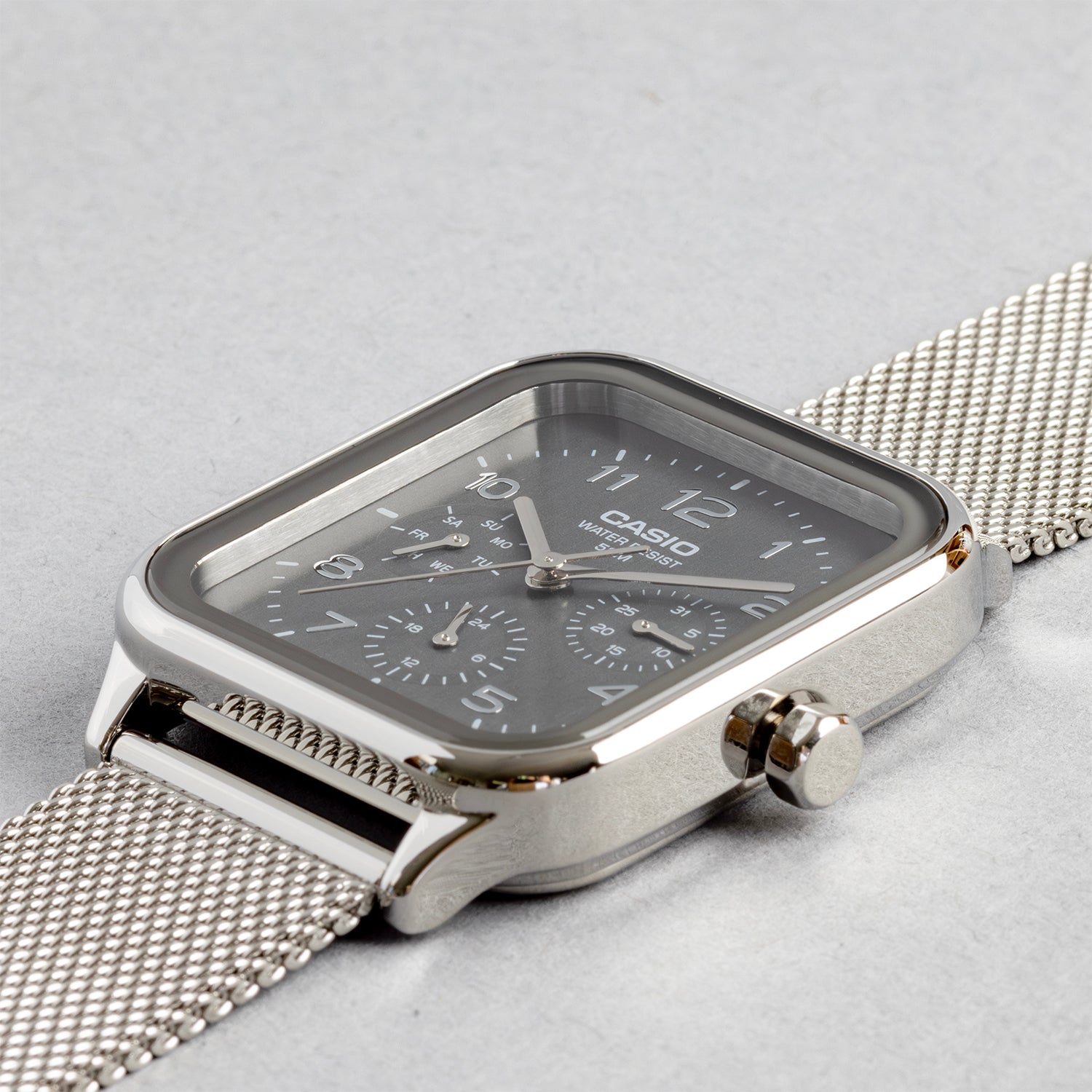 CASIO カシオ MTP-M306M-8A シルバー グレー文字盤 アナログ メンズ 腕時計 斜め