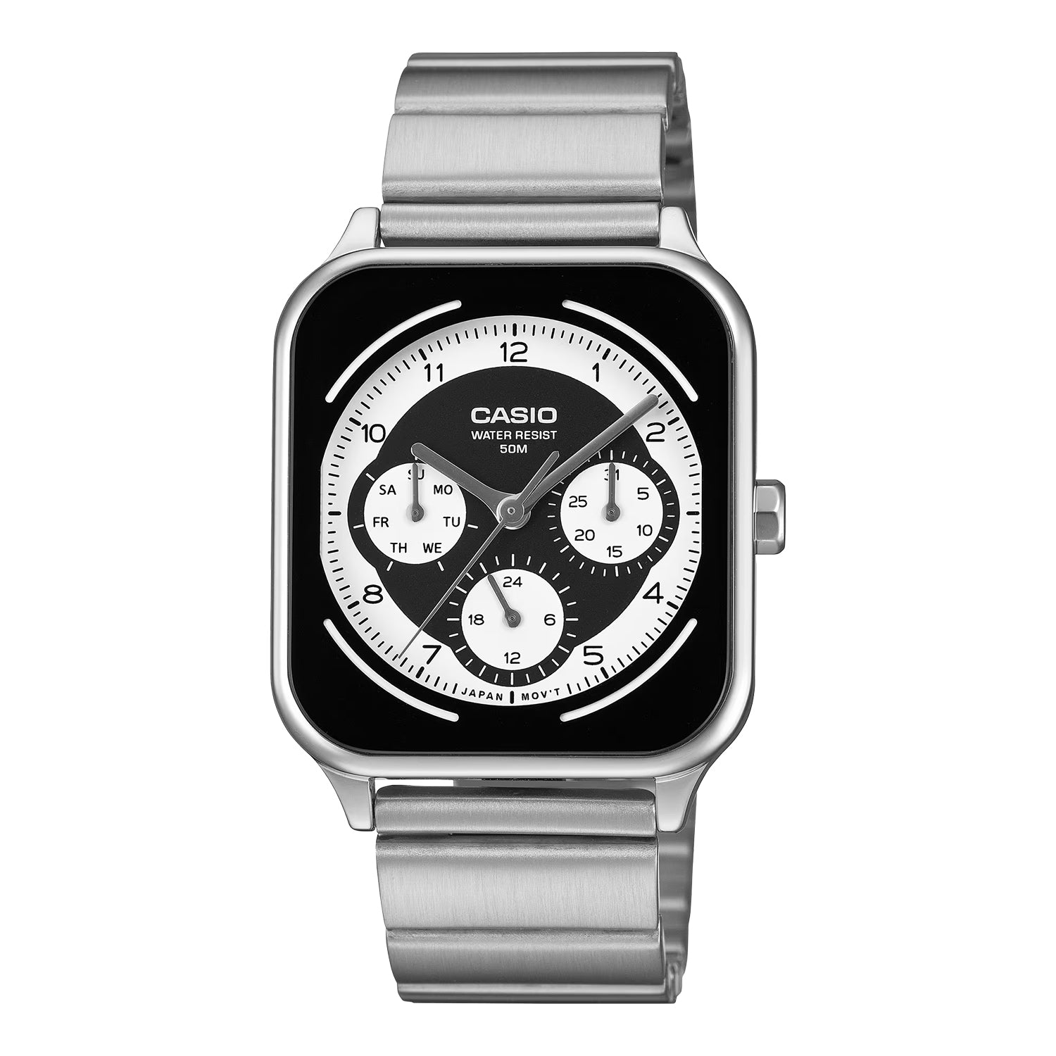 CASIO カシオ MTP-M307D-1B シルバー ブラック文字盤 アナログ メンズ 腕時計
