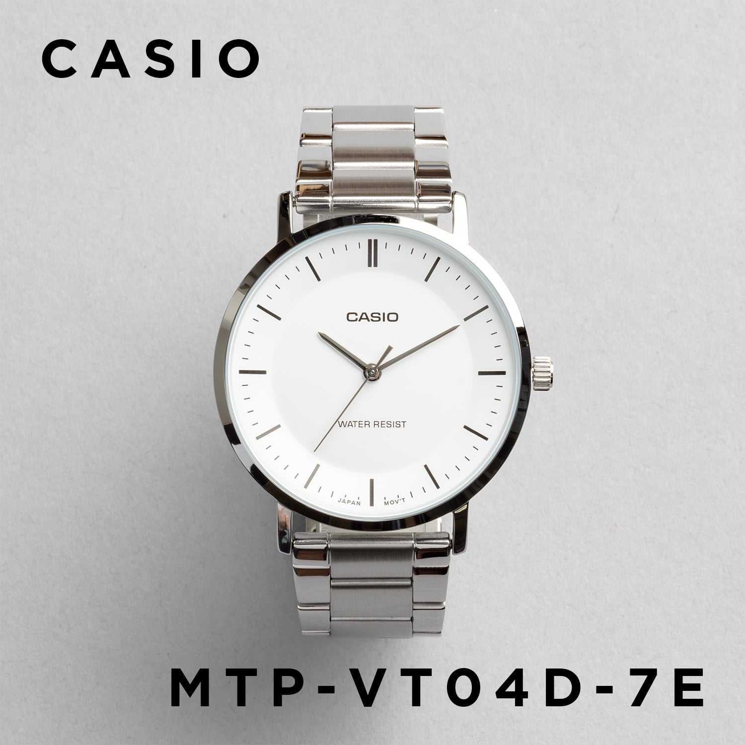 CASIO カシオ MTP‑VT04D‑7E シルバー ホワイト文字盤 アナログ メンズ 腕時計