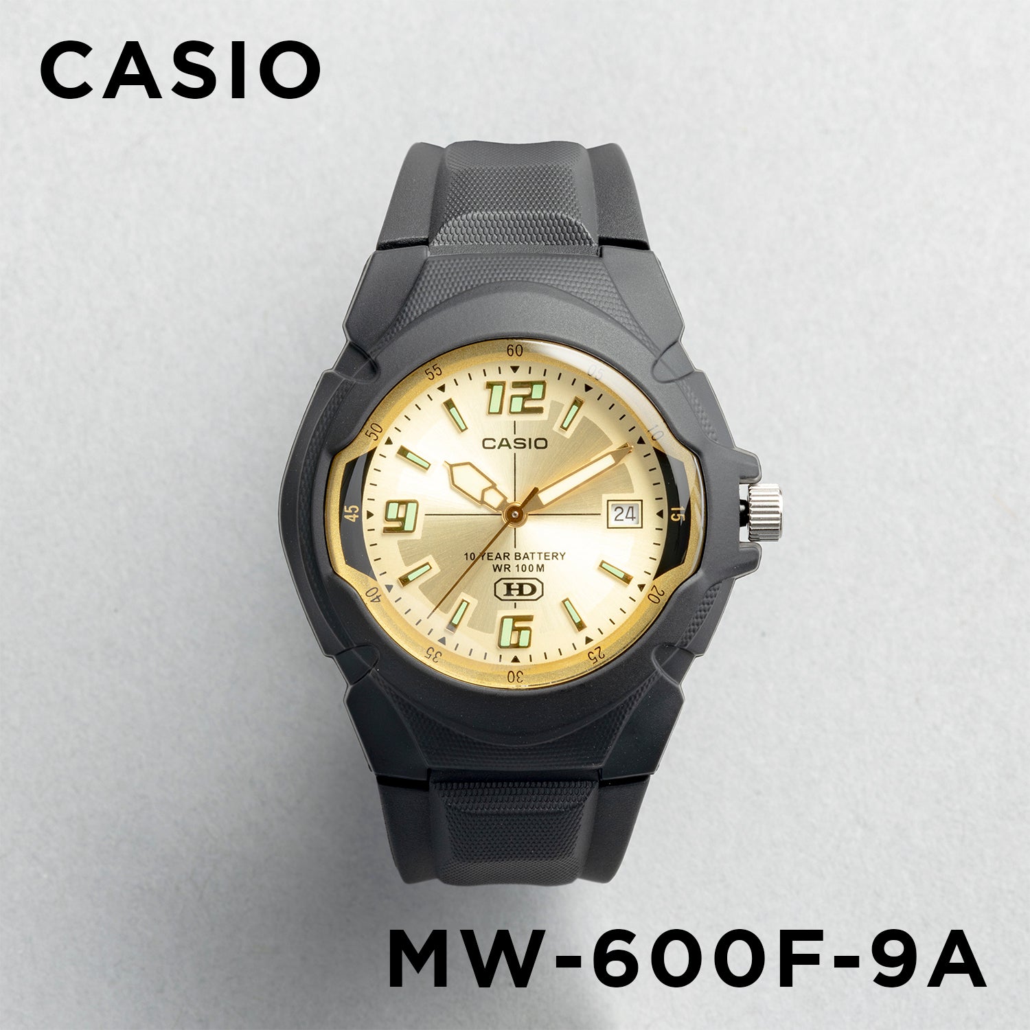 CASIO カシオ MW-600F-9A ブラック ゴールド文字盤 アナログ メンズ 腕時計