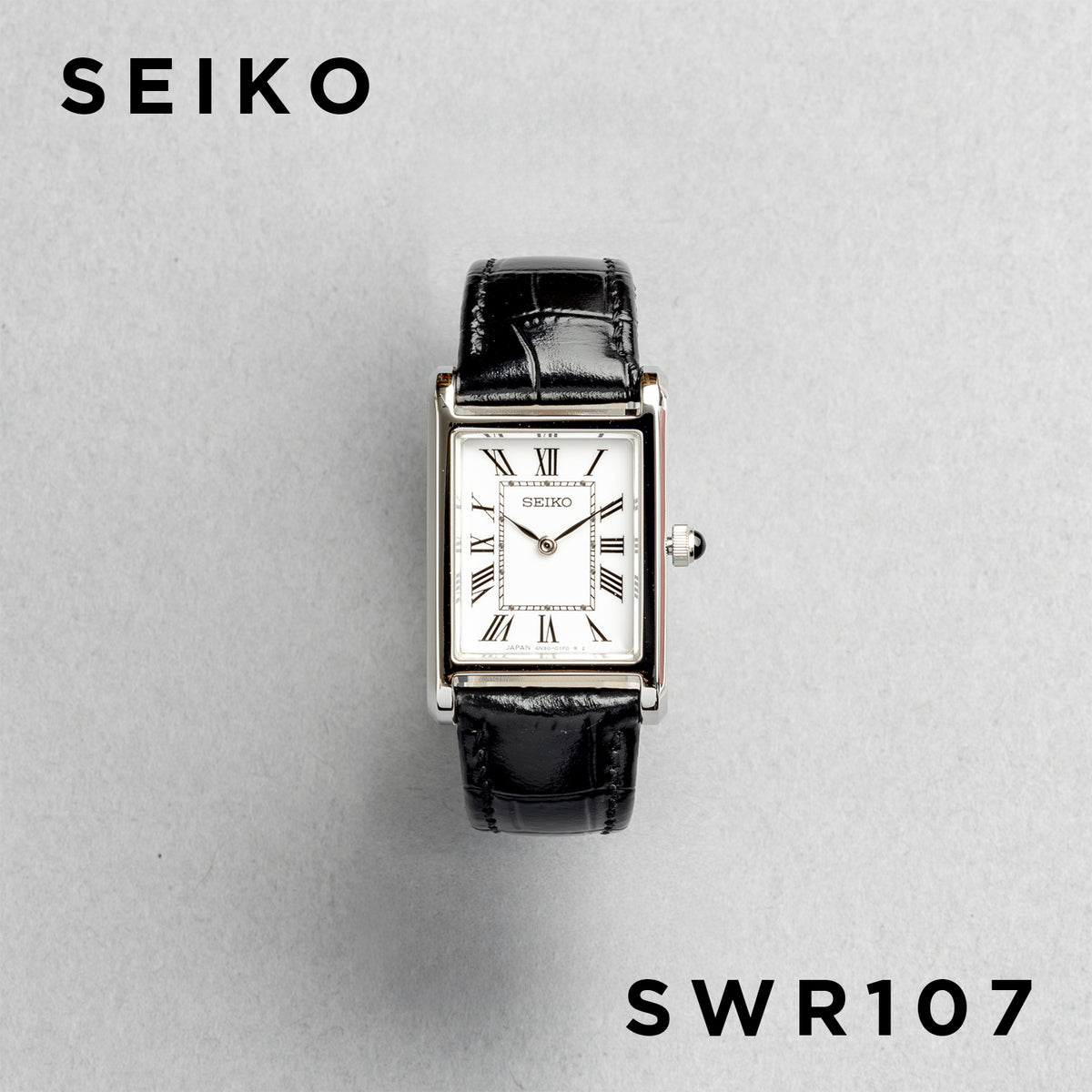 SEIKO セイコー SWR107 ブラック ホワイト文字盤 アナログ レディース 腕時計 正面